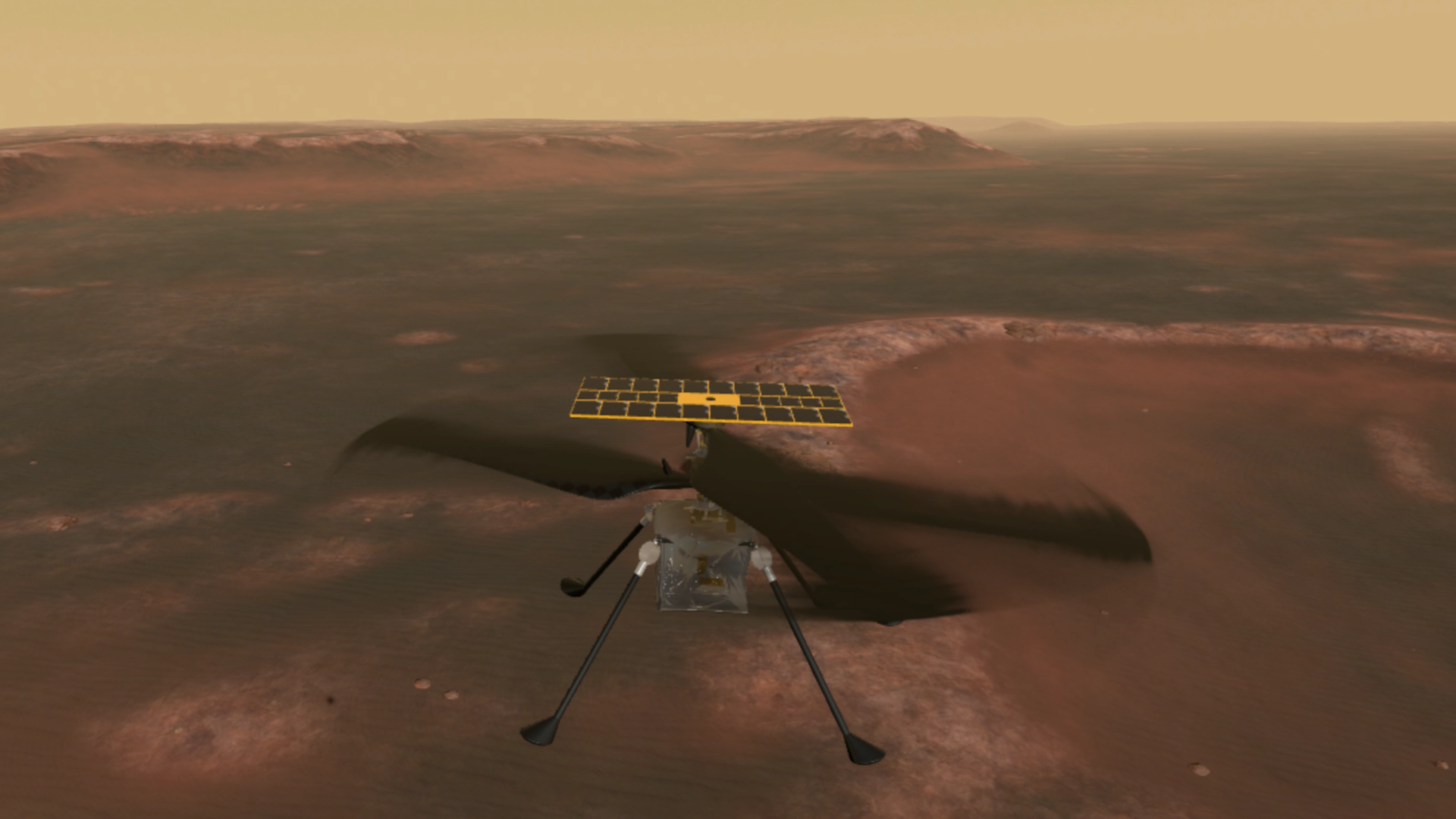 Low-altitude helicopter flight on Mars